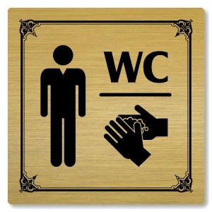 WC muži, 118x118mm, zlatá, Nebraska
